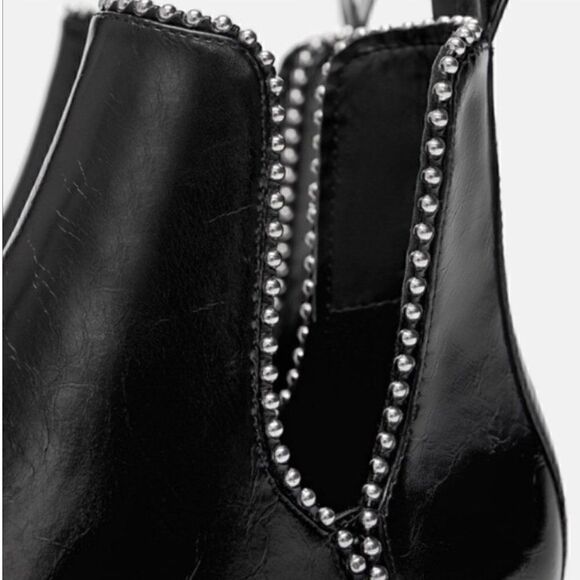 Zara Black Studded Boots - Picture 5 of 7
